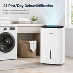 GoGvess 21 Pint Dehumidifier for Home, 1600 Sq. Ft Compressor Dehumidifier for Basement, Bedroom, Bathroom & Laundry Room