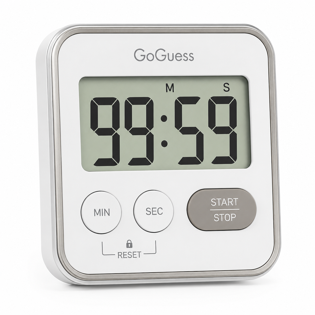 GoGuess Digital Kitchen Timer, Large LCD Countdown Timer with Easy Start/Stop Controls, Portable Timer for Cooking, Baking, Study & Classroom