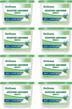 GoGuess Moisture Absorbers for Closet - 8 Packs - 10.6 Oz, Fragrance-Free Dehumidifier for Closet, Efficient Humidity Absorbers for Laundries, Kitchens, Basements